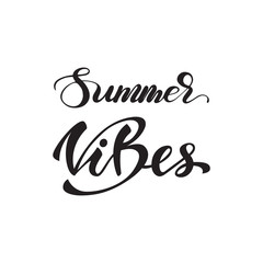 Vector illustration with lettering Summer Vibes.