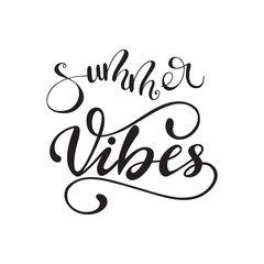 Vector illustration with lettering Summer Vibes.
