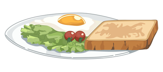 Plate with breakfast