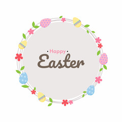 Easter egg hunt poster, cute invitation card template vector in vintage color.