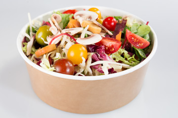 big carton box for food in takeaway salad restaurant