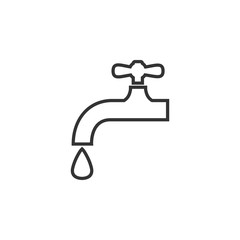 Faucet icon, water tap sign. Vector illustration. Flat design.
