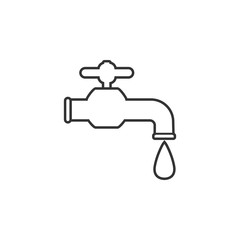 Faucet icon, water tap sign. Vector illustration. Flat design.