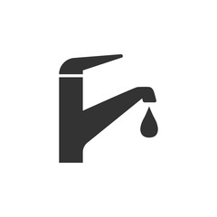 Faucet icon, water tap sign. Vector illustration. Flat design.