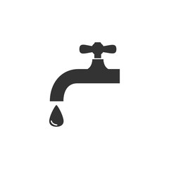 Faucet icon, water tap sign. Vector illustration. Flat design.