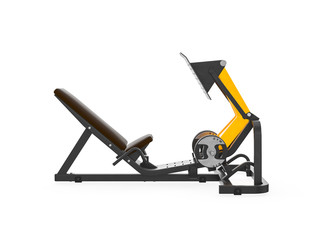 Multifunctional gym machine, right view isolated on white background. 3D Rendering, Illustration.