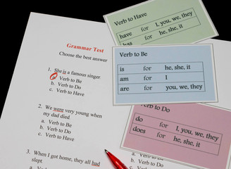 grammar test sheet
