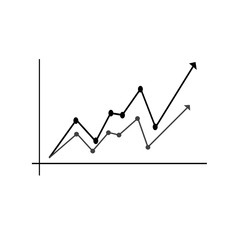 abstract financial chart with uptrend line graph