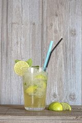 Cocktail Virgin Mojito with lime