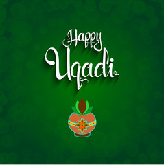 Illustration of happy ugadi greeting 