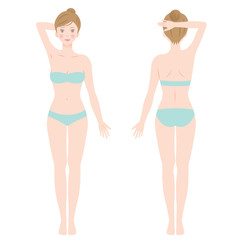 女性　体　全身