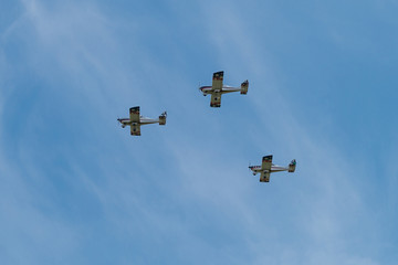 Three Airplanes flying on airshow, Performance, Skill and Teamwork