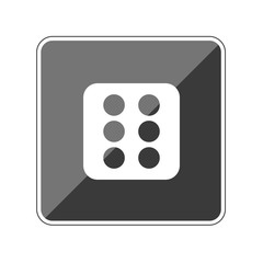 6 gewürfelt - Reflektierender App Button