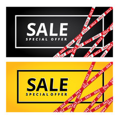 Black friday sale tape ribbon card