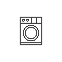 Washing machine outline icon. linear style sign for mobile concept and web design. Clothes washer simple line vector icon. Laundry symbol, logo illustration. Pixel perfect vector graphics