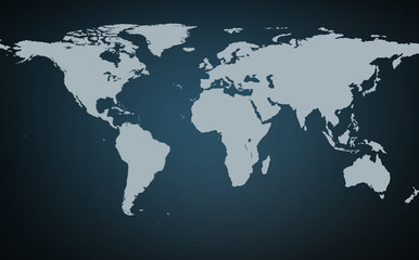 Obraz na płótnie Canvas Gray Map world isolated on dark background