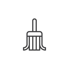 Cleaning mop outline icon. linear style sign for mobile concept and web design. Sweeping broom simple line vector icon. Symbol, logo illustration. Pixel perfect vector graphics