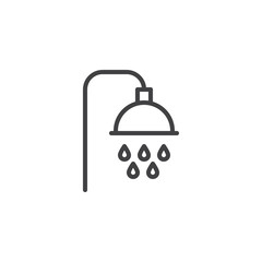 Shower outline icon. linear style sign for mobile concept and web design. Showerheads simple line vector icon. Symbol, logo illustration. Pixel perfect vector graphics