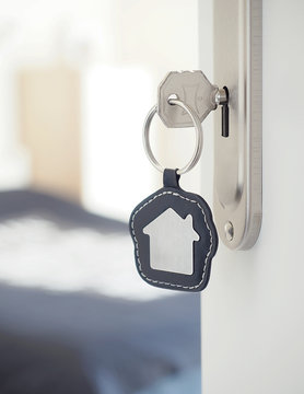 House key in a lock
