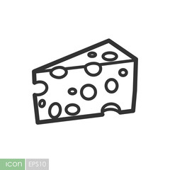 Piece of cheese vector icon