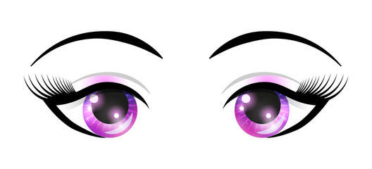 Female eyes with elements of space. Vector fashion illustration for your design.