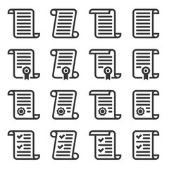 Contract Icons Set on White Background. Vector