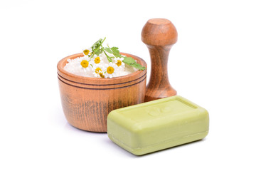 Soap and salt for bathing