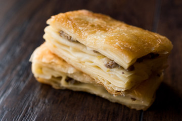 Turkish Borek Slices with Minced Meat.