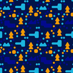 Stranger landscape abstract seamless pattern. Suitable for screen, print and other media.