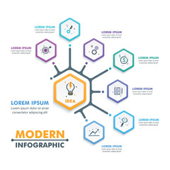 Business Infographic Template.Modern Hexagonal Infographics Timeline Design Template.Vector Illustration