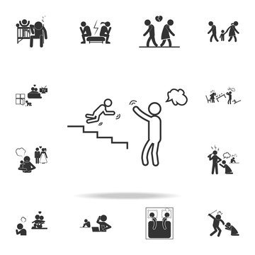 parents giving wrong upbringing icon. Detailed set of illustration bad family icons. Premium quality graphic design. One of the collection icons for websites, web design