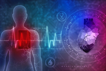 Fototapeta premium Cardiogram concept -2D rendering illustration