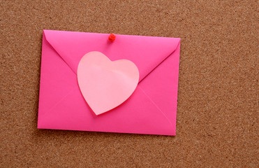 Heart shaped paper notes with envelope