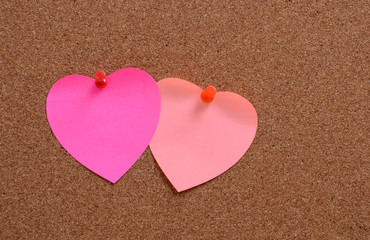 Heart shaped paper notes with envelope