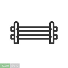 Wooden farm fence from crossed planking icon