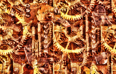 brown industrial bright background with gears