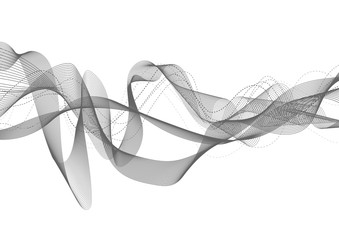 Abstract background with Dynamic particle sound waves. Wave of musical soundtrack for record. Vector illustration