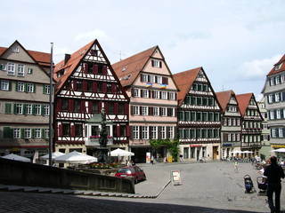 Fototapeta na wymiar Plaza in Tubingen, Germany