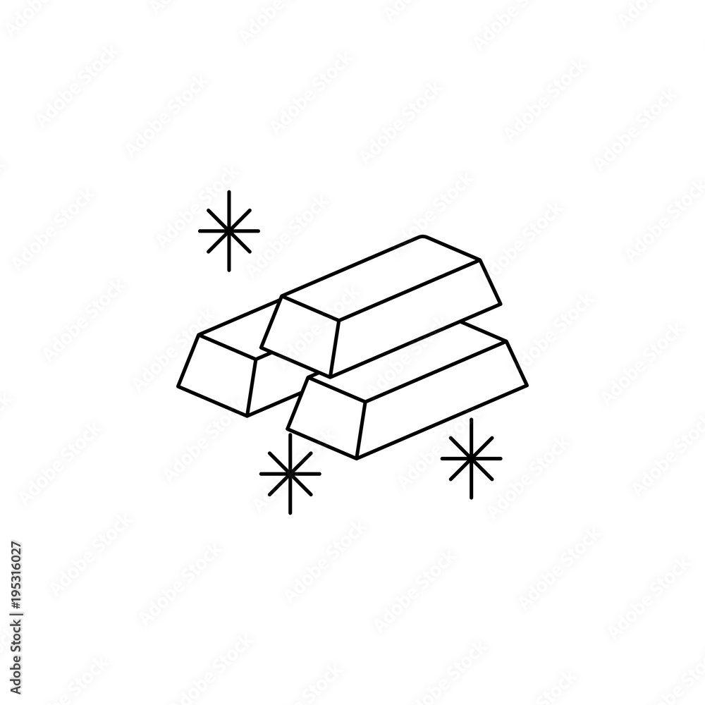 Aufkleber gold bars icon. element of banking icon for mobile concept and web apps. thin line icon for website 