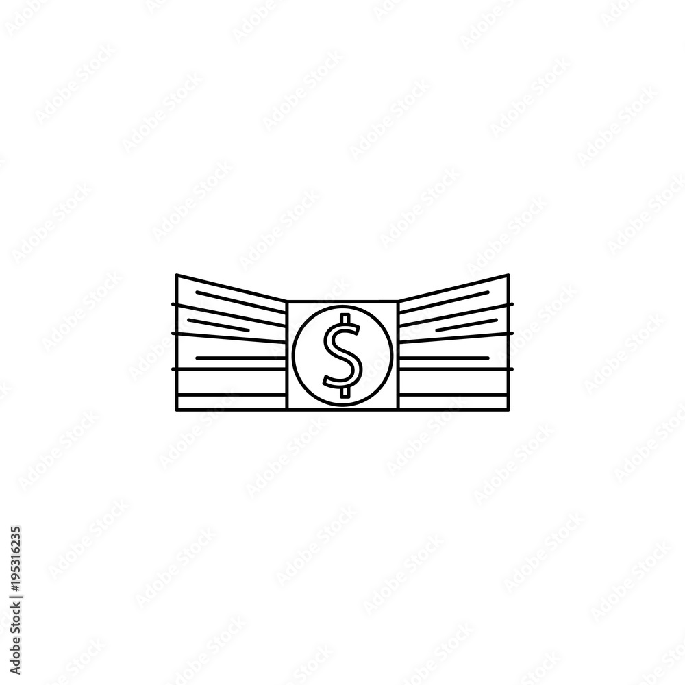 Aufkleber bundle of money icon. element of banking icon for mobile concept and web apps. thin line icon for we