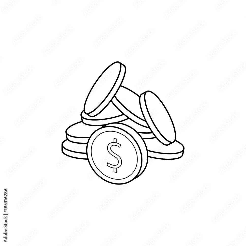 Poster coins icon. element of banking icon for mobile concept and web apps. thin line icon for website desi
