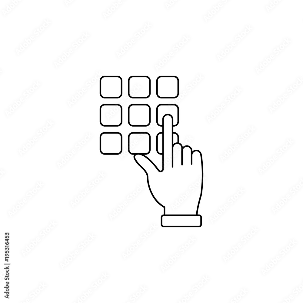 Poster to deposit a pin into an atm icon. element of banking icon for mobile concept and web apps. thin lin