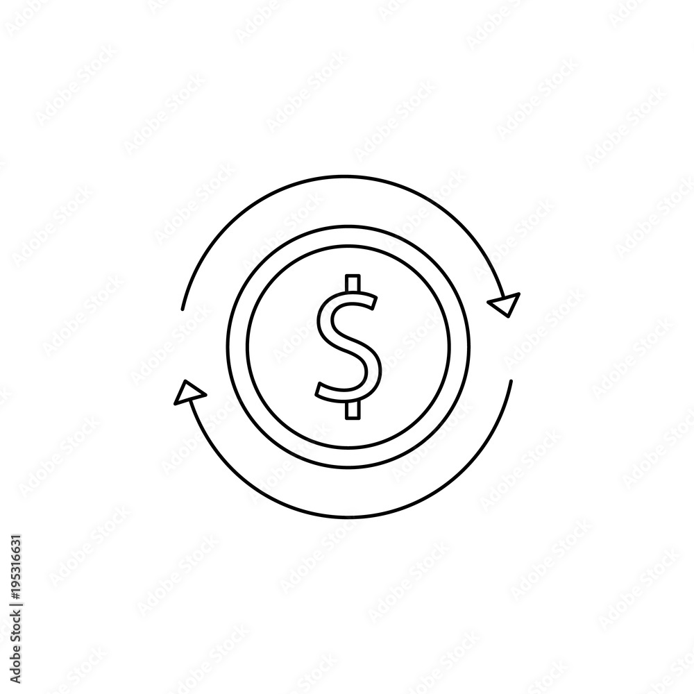 Poster circulation of money icon. element of banking icon for mobile concept and web apps. thin line icon f