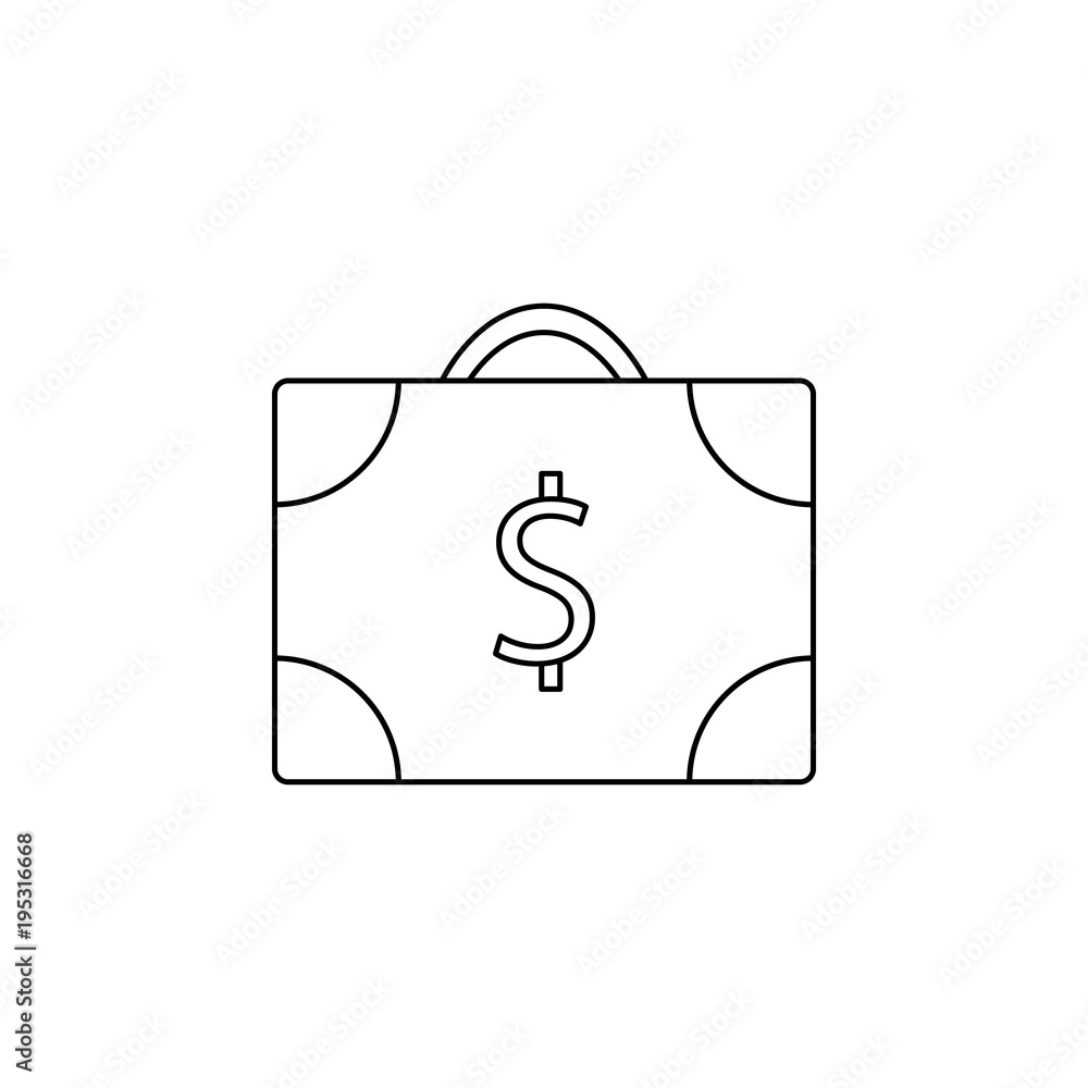 Poster suitcase of money icon. element of banking icon for mobile concept and web apps. thin line icon for 