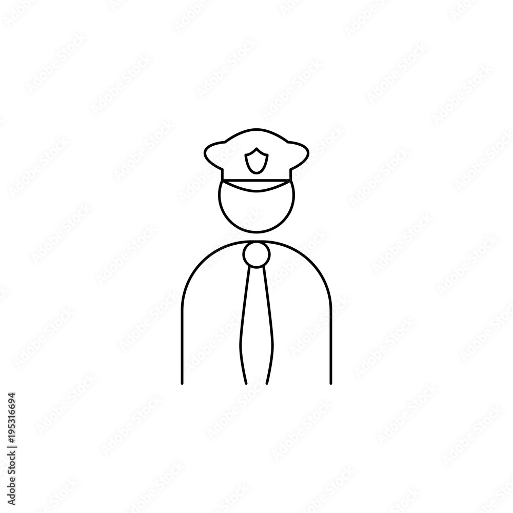 Poster bank guard icon. element of banking icon for mobile concept and web apps. thin line icon for website