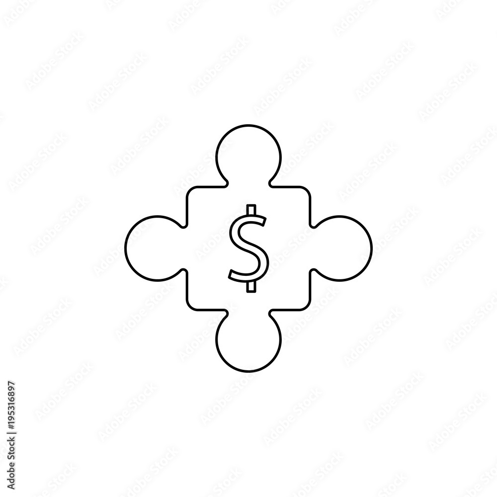 Poster jigsaw puzzle icon. element of banking icon for mobile concept and web apps. thin line icon for webs