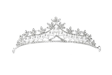 tiara with pearls isolated on a white background