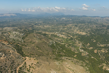 Fototapeta na wymiar Aerial image of the inland on island of Rhodes