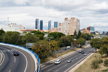 M30 Motorway in Madrid a cloudy day