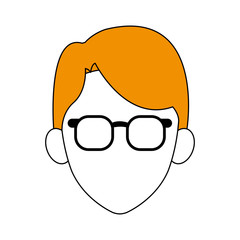 Young man smiling cartoon icon vector illustration graphic design